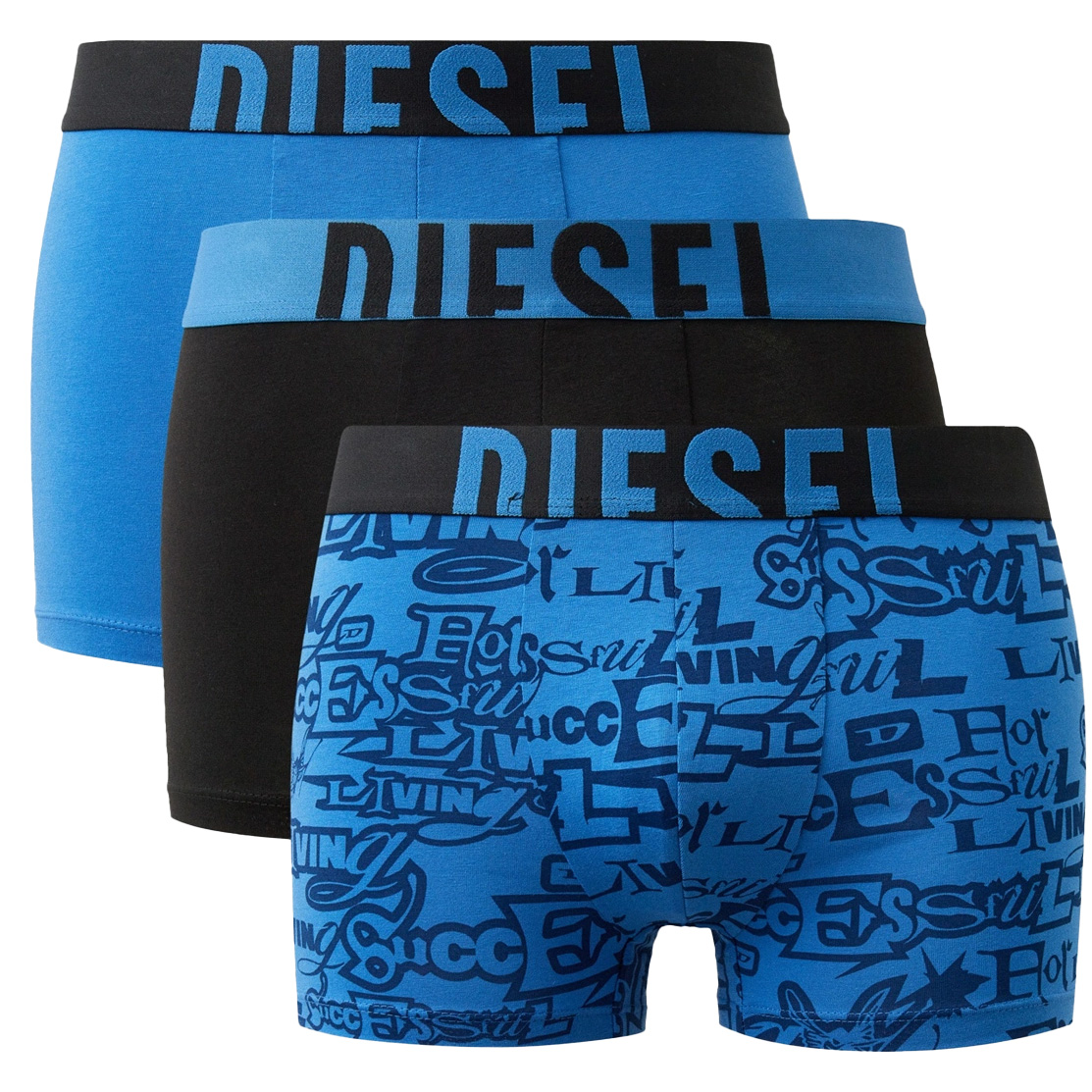 Diesel Boxershort Damien 3-pack blauw-zwart